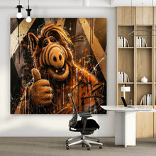 Lade das Bild in den Galerie-Viewer, Spannrahmenbild Modern Art Außerirdischer im Street Art Stil Quadrat
