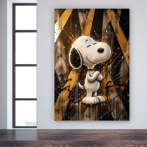 Aluminiumbild Modern Art Cartoon Hund im Street Art Stil Hochformat