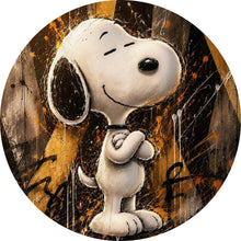 Lade das Bild in den Galerie-Viewer, Aluminiumbild Modern Art Cartoon Hund im Street Art Stil Kreis

