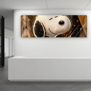 Leinwandbild Modern Art Cartoon Hund im Street Art Stil Panorama