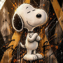 Lade das Bild in den Galerie-Viewer, Spannrahmenbild Modern Art Cartoon Hund im Street Art Stil Quadrat
