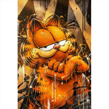 Lade das Bild in den Galerie-Viewer, Spannrahmenbild Modern Art Cartoon Katze im Street Art Stil Hochformat
