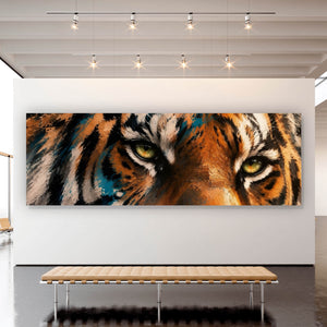 Leinwandbild Modern Art Tiger im Street Art Stil Panorama