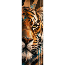 Lade das Bild in den Galerie-Viewer, Aluminiumbild gebürstet Modern Art Tiger im Street Art Stil Panorama Hoch
