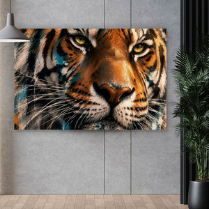 Acrylglasbild Modern Art Tiger im Street Art Stil Querformat
