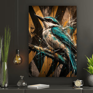 Poster Modern Art Vogel im Street Art Stil Hochformat