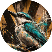 Lade das Bild in den Galerie-Viewer, Aluminiumbild Modern Art Vogel im Street Art Stil Kreis
