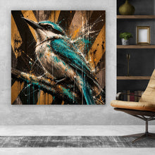 Lade das Bild in den Galerie-Viewer, Aluminiumbild Modern Art Vogel im Street Art Stil Quadrat

