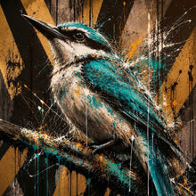 Lade das Bild in den Galerie-Viewer, Aluminiumbild Modern Art Vogel im Street Art Stil Quadrat
