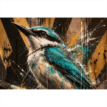 Lade das Bild in den Galerie-Viewer, Acrylglasbild Modern Art Vogel im Street Art Stil Querformat
