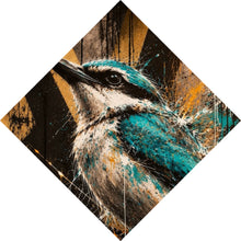 Lade das Bild in den Galerie-Viewer, Leinwandbild Modern Art Vogel im Street Art Stil Raute
