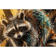 Lade das Bild in den Galerie-Viewer, Acrylglasbild Modern Art Waschbär im Street Art Stil Querformat
