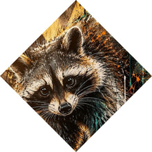 Lade das Bild in den Galerie-Viewer, Spannrahmenbild Modern Art Waschbär im Street Art Stil Raute
