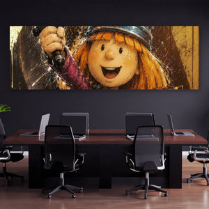 Poster Modern Art Wikinger im Street Art Stil Panorama