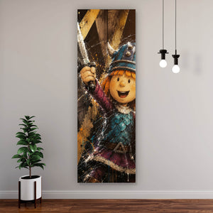 Poster Modern Art Wikinger im Street Art Stil Panorama Hoch