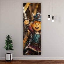 Lade das Bild in den Galerie-Viewer, Leinwandbild Modern Art Wikinger im Street Art Stil Panorama Hoch
