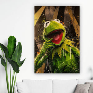 Leinwandbild Modern Art Frosch im Street Art Stil Hochformat