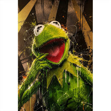 Lade das Bild in den Galerie-Viewer, Leinwandbild Modern Art Frosch im Street Art Stil Hochformat
