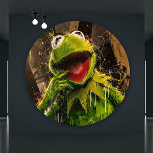 Aluminiumbild Modern Art Frosch im Street Art Stil Kreis