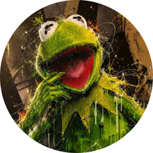 Lade das Bild in den Galerie-Viewer, Aluminiumbild Modern Art Frosch im Street Art Stil Kreis
