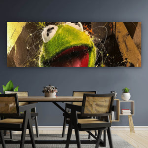 Aluminiumbild Modern Art Frosch im Street Art Stil Panorama