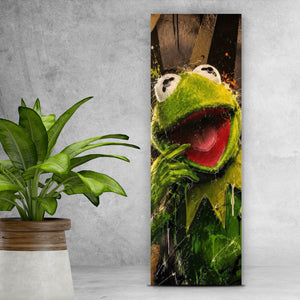 Leinwandbild Modern Art Frosch im Street Art Stil Panorama Hoch