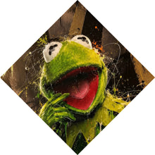 Lade das Bild in den Galerie-Viewer, Leinwandbild Modern Art Frosch im Street Art Stil Raute
