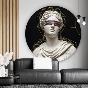 Aluminiumbild Moderne Skulptur mit abstraktem Touch Kreis