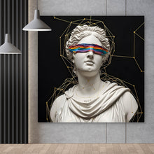 Lade das Bild in den Galerie-Viewer, Aluminiumbild gebürstet Moderne Skulptur mit abstraktem Touch Quadrat
