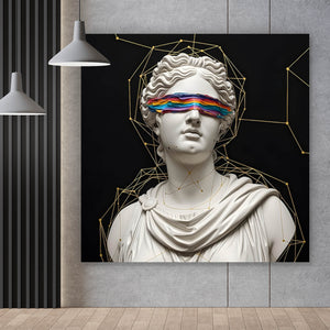 Aluminiumbild gebürstet Moderne Skulptur mit abstraktem Touch Quadrat