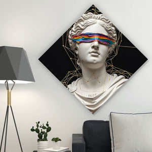 Aluminiumbild Moderne Skulptur mit abstraktem Touch Raute