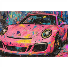 Lade das Bild in den Galerie-Viewer, Spannrahmenbild Moderner Sportwagen Graffiti Querformat
