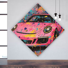 Lade das Bild in den Galerie-Viewer, Spannrahmenbild Moderner Sportwagen Graffiti Raute
