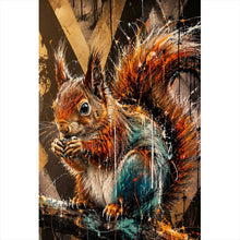 Lade das Bild in den Galerie-Viewer, Spannrahmenbild Modern Art Eichhörnchen im Street Art Stil Hochformat
