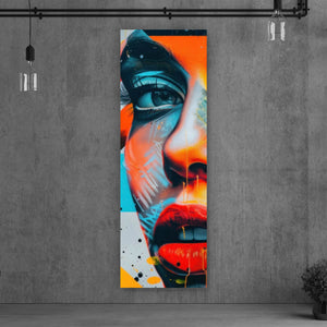 Poster Modernes abstraktes Gesicht einer Frau Panorama Hoch