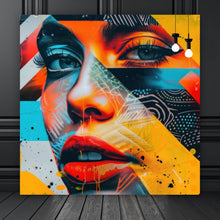 Lade das Bild in den Galerie-Viewer, Poster Modernes abstraktes Gesicht einer Frau Quadrat
