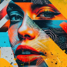 Lade das Bild in den Galerie-Viewer, Poster Modernes abstraktes Gesicht einer Frau Quadrat
