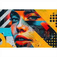Lade das Bild in den Galerie-Viewer, Poster Modernes abstraktes Gesicht einer Frau Querformat

