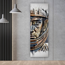 Lade das Bild in den Galerie-Viewer, Poster Modernes abstraktes Porträt im Helm Panorama Hoch
