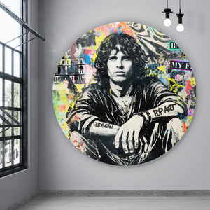Aluminiumbild Modernes Musik Pop Art mit Schriftzug Kreis