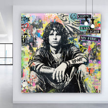 Lade das Bild in den Galerie-Viewer, Aluminiumbild Modernes Musik Pop Art mit Schriftzug Quadrat
