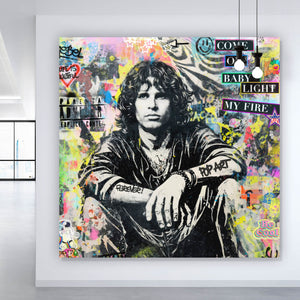 Aluminiumbild Modernes Musik Pop Art mit Schriftzug Quadrat