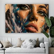 Lade das Bild in den Galerie-Viewer, Leinwandbild Modernes Porträt im Street Art Stil Querformat
