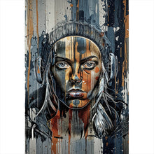 Lade das Bild in den Galerie-Viewer, Acrylglasbild Modernes Porträt mit Kopfhörern Hochformat
