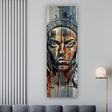 Lade das Bild in den Galerie-Viewer, Spannrahmenbild Modernes Porträt mit Kopfhörern Panorama Hoch
