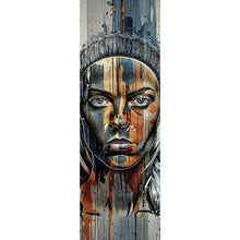 Lade das Bild in den Galerie-Viewer, Acrylglasbild Modernes Porträt mit Kopfhörern Panorama Hoch
