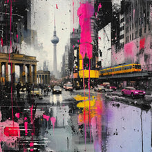 Lade das Bild in den Galerie-Viewer, Spannrahmenbild Modernes Stadtbild mit dynamischem Flair Quadrat
