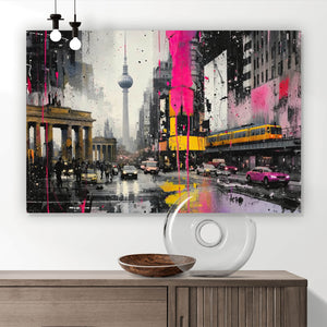 Spannrahmenbild Modernes Stadtbild mit dynamischem Flair Querformat