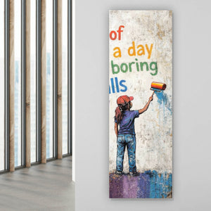 Aluminiumbild gebürstet Motivierendes Pop Art Panorama Hoch