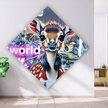 Lade das Bild in den Galerie-Viewer, Leinwandbild Musik on Bambi Street Art Raute
